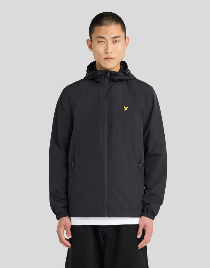 LYLE & SCOTT Taped Zip Through Hooded Jacket Jet Black
