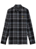LYLE & SCOTT Tartan Corduroy Shirt Jet Black/ White - MAISONDEFASHION.COM