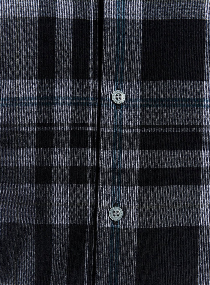 LYLE & SCOTT Tartan Corduroy Shirt Jet Black/ White - MAISONDEFASHION.COM