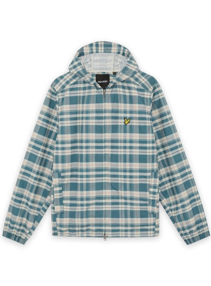 LYLE & SCOTT Tartan Hooded Zip Through Jacket Everglade - MAISONDEFASHION.COM