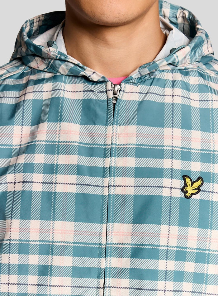 LYLE & SCOTT Tartan Hooded Zip Through Jacket Everglade - MAISONDEFASHION.COM
