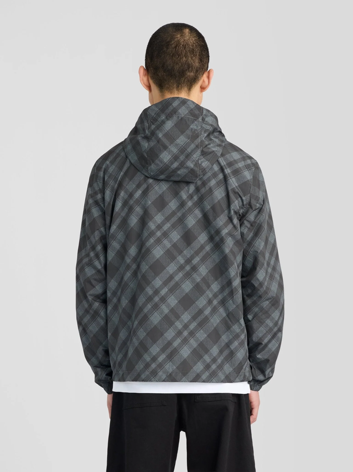 LYLE & SCOTT Tartan Hooded Zip Through Jacket Jet Black