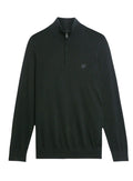 LYLE & SCOTT Tonal Eagle Merino Quarter Zip Jumper Jet Black - MAISONDEFASHION.COM