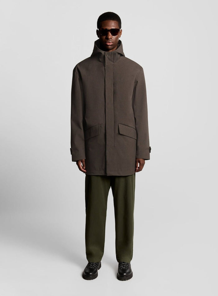 LYLE & SCOTT Waterproof Mac Raincoat Charcoal Marl - MAISONDEFASHION.COM