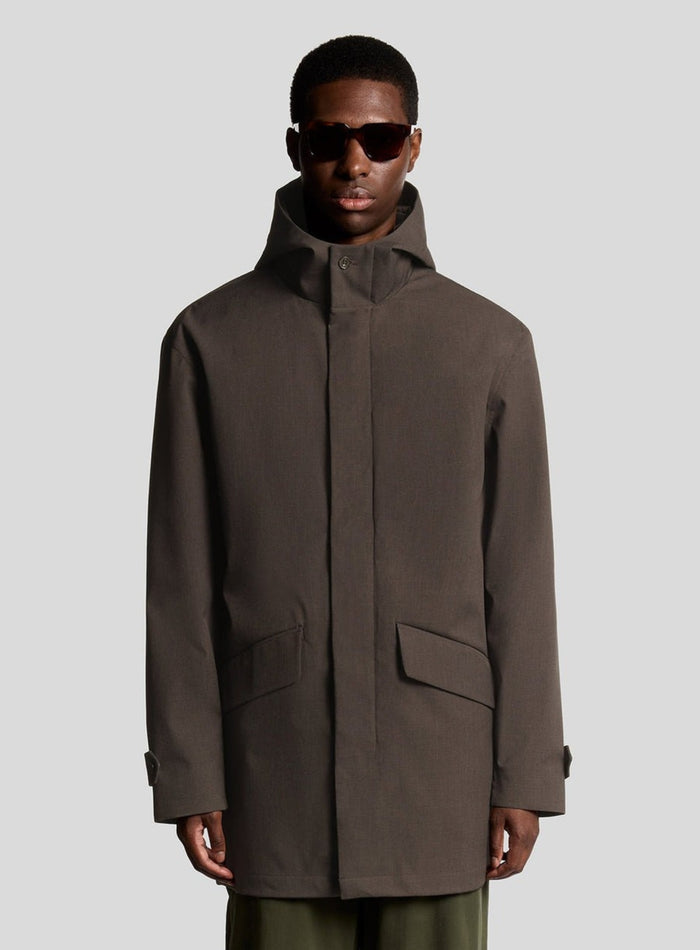 LYLE & SCOTT Waterproof Mac Raincoat Charcoal Marl - MAISONDEFASHION.COM