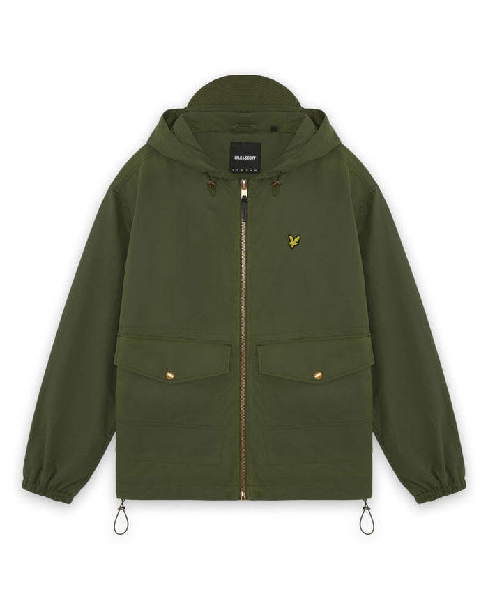 LYLE & SCOTT Waxed Hooded Utility Jacket True Olive