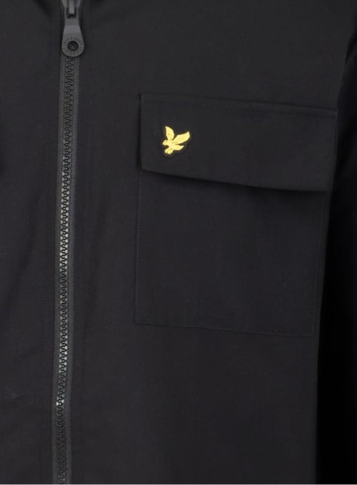 LYLE & SCOTT Zip Through Cotton Overshirt Black - MAISONDEFASHION.COM