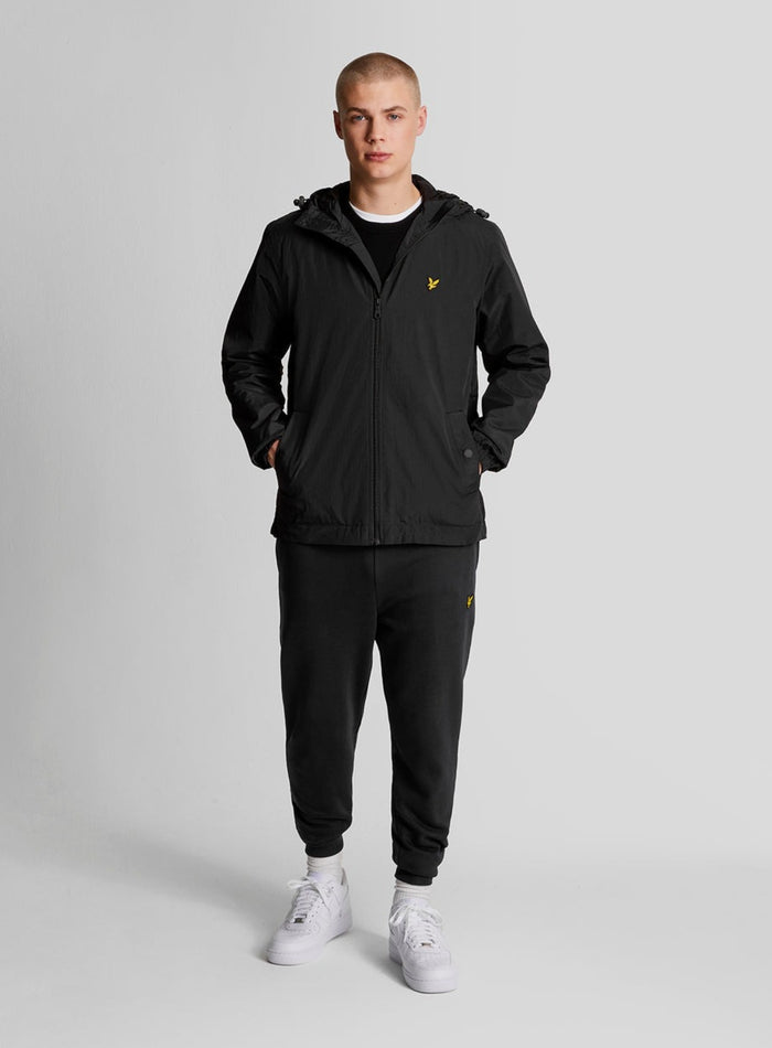 LYLE & SCOTT Zip Through Hooded Jacket Jet Black - MAISONDEFASHION.COM