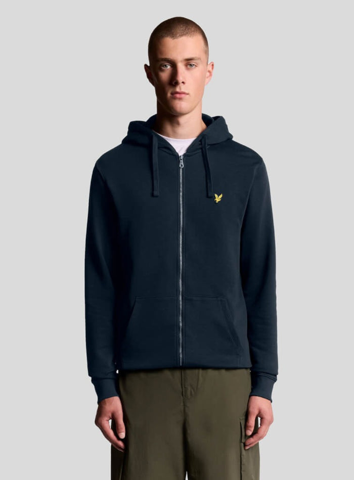 LYLE & SCOTT Zip Through Hoodie Dark Navy - MAISONDEFASHION.COM