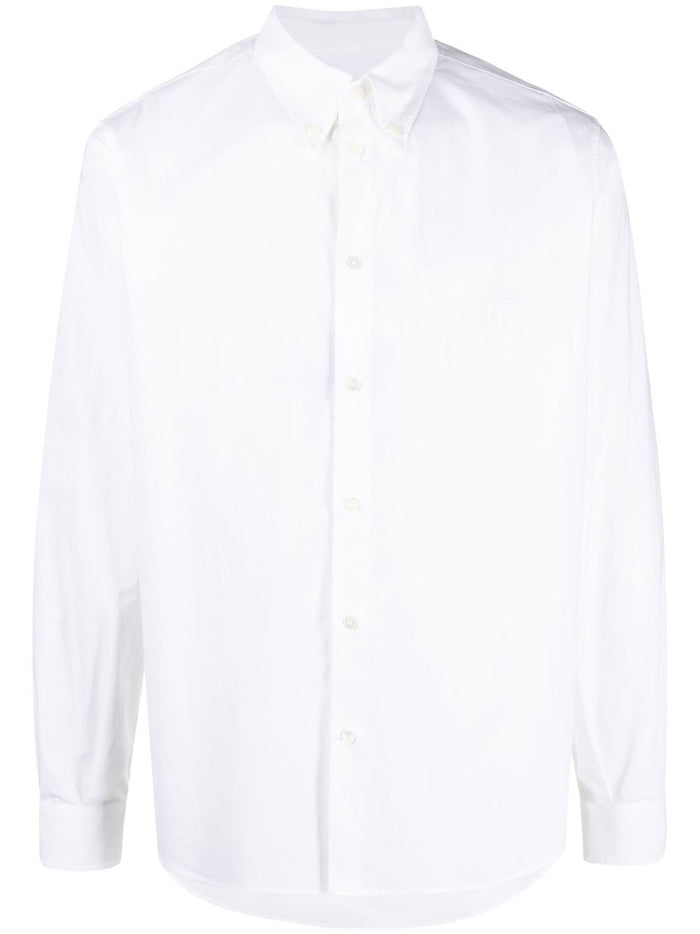 MAISON MARGIELA MM6 MEN Button Down Cotton Shirt White - MAISONDEFASHION.COM