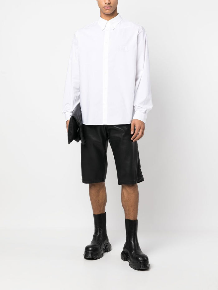 MAISON MARGIELA MM6 MEN Button Down Cotton Shirt White - MAISONDEFASHION.COM