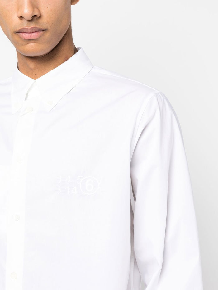 MAISON MARGIELA MM6 MEN Button Down Cotton Shirt White - MAISONDEFASHION.COM