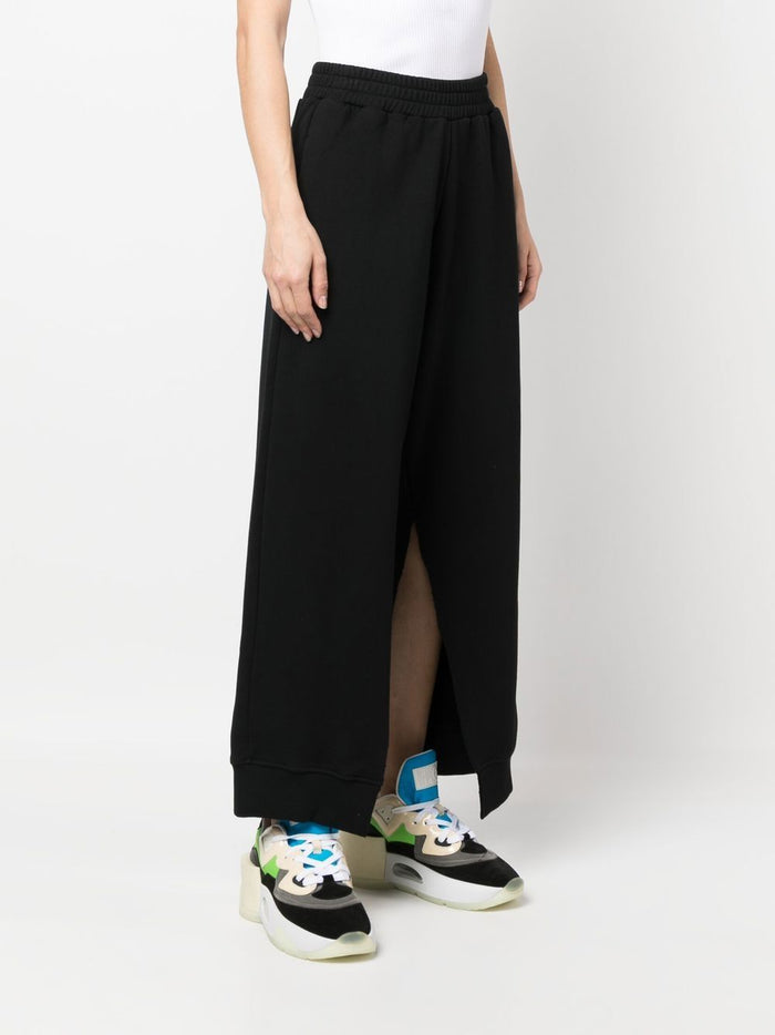 MAISON MARGIELA MM6 WOMEN Logo Print Cotton Track Pants Black - MAISONDEFASHION.COM
