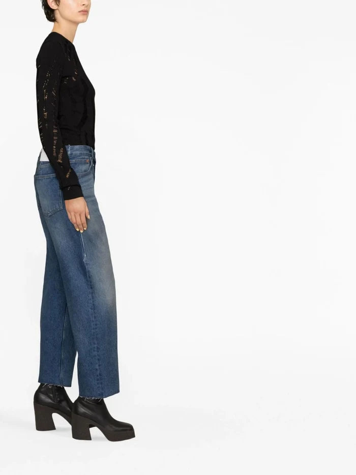 MAISON MARGIELA MM6 WOMEN Mid Rise Straight Leg Jeans Blue - MAISONDEFASHION.COM
