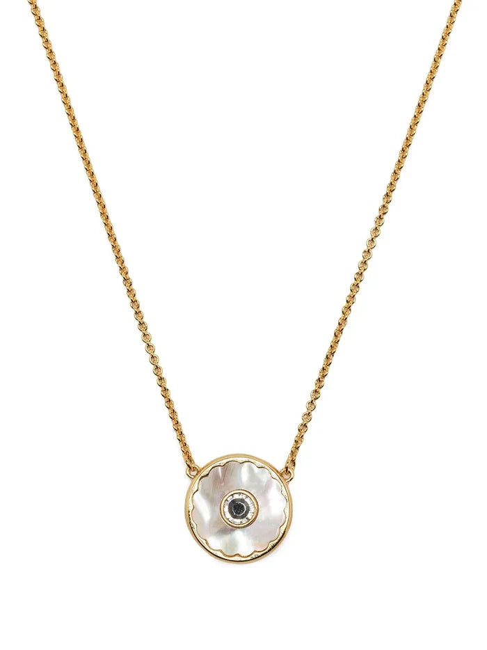 MARC JACOBS WOMEN Medallion Mother Of Pearl Pendant Necklace Gold - MAISONDEFASHION.COM