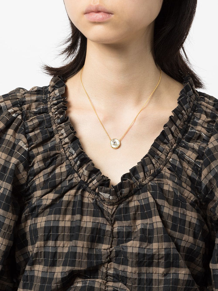 MARC JACOBS WOMEN Medallion Mother Of Pearl Pendant Necklace Gold - MAISONDEFASHION.COM