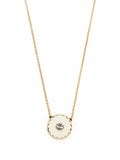 MARC JACOBS WOMEN Medallion Pendant Necklace Cream/Gold - MAISONDEFASHION.COM