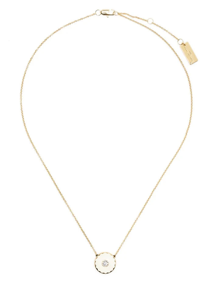 MARC JACOBS WOMEN Medallion Pendant Necklace Cream/Gold - MAISONDEFASHION.COM