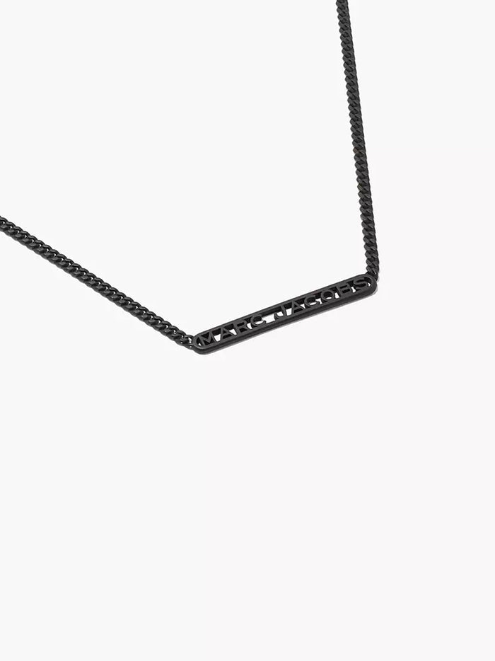 MARC JACOBS WOMEN Monogram Logo Necklace Black - MAISONDEFASHION.COM