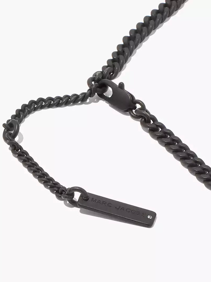 MARC JACOBS WOMEN Monogram Logo Necklace Black - MAISONDEFASHION.COM