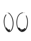 MARC JACOBS WOMEN Oversized Logo Metal Hoops Black - MAISONDEFASHION.COM