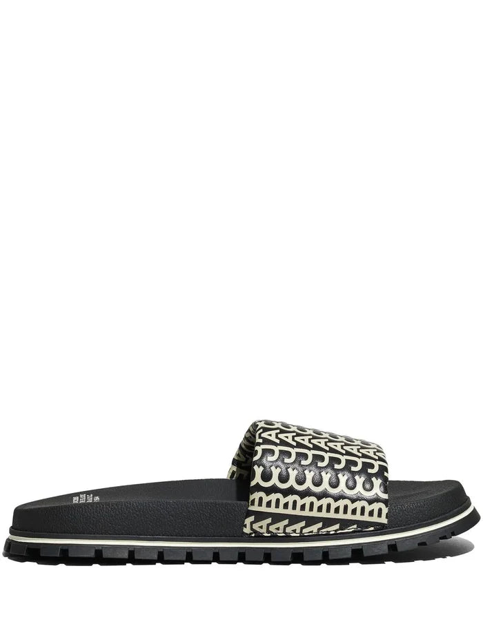 MARC JACOBS WOMEN The Slide Black/Beige - MAISONDEFASHION.COM