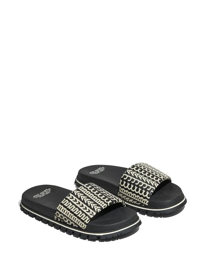 MARC JACOBS WOMEN The Slide Black/Beige - MAISONDEFASHION.COM
