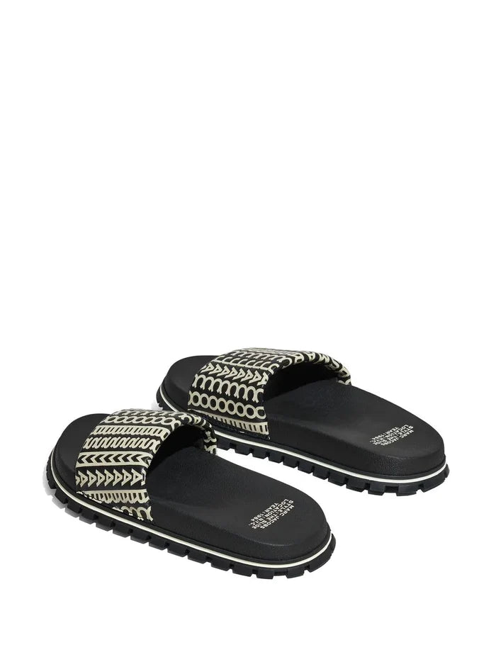 MARC JACOBS WOMEN The Slide Black/Beige - MAISONDEFASHION.COM