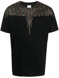 MARCELO BURLON COUNTY Animalier Wings Regular Tee Black Brown Green - MAISONDEFASHION.COM