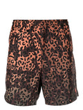 MARCELO BURLON COUNTY OF MILAN Animalier Swimming Shorts Brown Orange - MAISONDEFASHION.COM