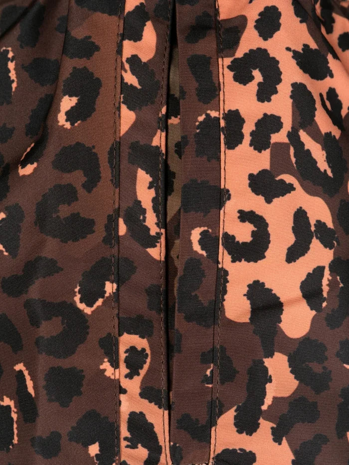 MARCELO BURLON COUNTY OF MILAN Animalier Swimming Shorts Brown Orange - MAISONDEFASHION.COM