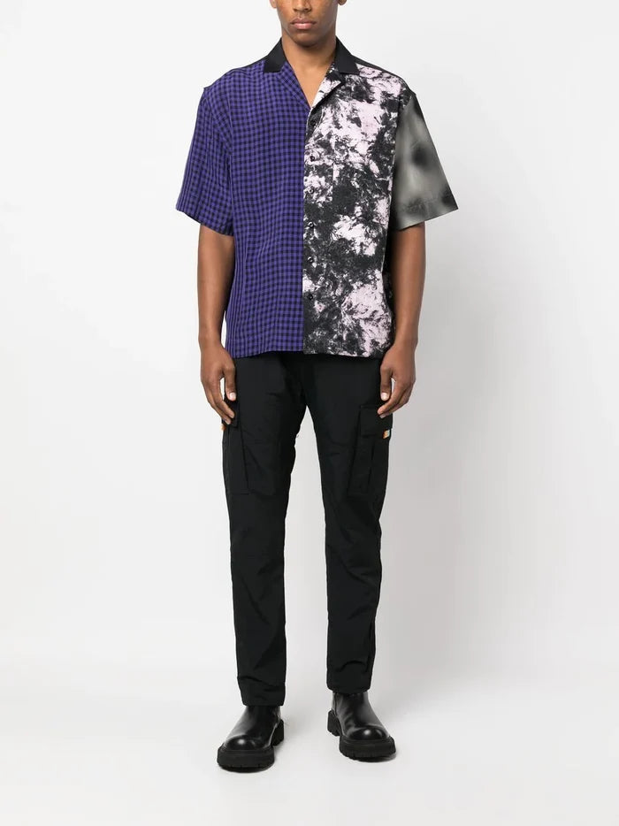 MARCELO BURLON COUNTY OF MILAN Cross Nylon Cargo Pants Black White - MAISONDEFASHION.COM
