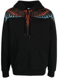 MARCELO BURLON COUNTY OF MILAN Icon Wings Regular Hoodie Black Red - MAISONDEFASHION.COM