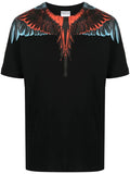 MARCELO BURLON COUNTY OF MILAN  Icon Wings Regular T-Shirt Black Red - MAISONDEFASHION.COM