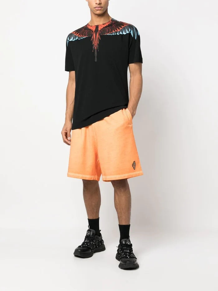 MARCELO BURLON COUNTY OF MILAN  Icon Wings Regular T-Shirt Black Red - MAISONDEFASHION.COM