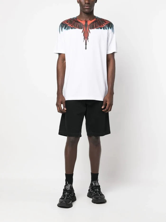 MARCELO BURLON COUNTY OF MILAN Icon Wings Regular T-Shirt White Red - MAISONDEFASHION.COM