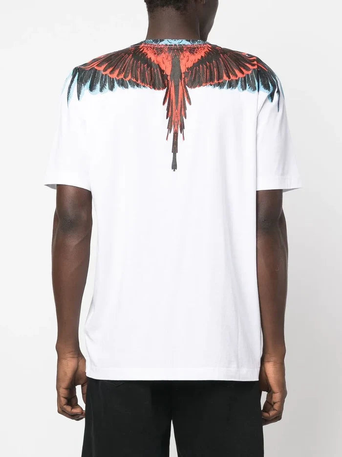 MARCELO BURLON COUNTY OF MILAN Icon Wings Regular T-Shirt White Red - MAISONDEFASHION.COM