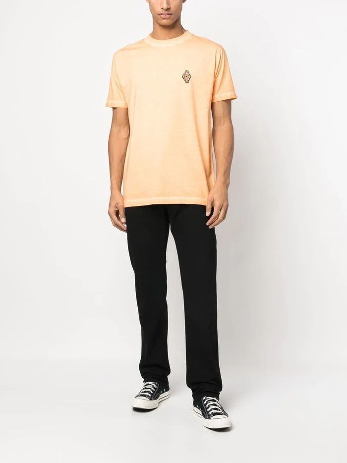 MARCELO BURLON COUNTY OF MILAN Sunset Cross Regular T-Shirt Orange Red - MAISONDEFASHION.COM
