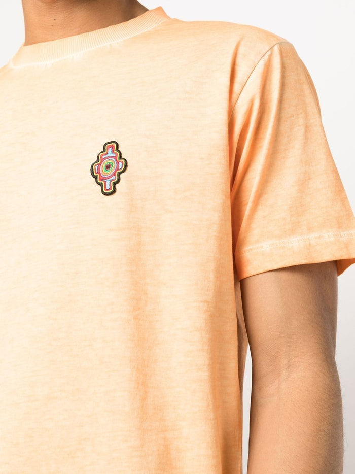 MARCELO BURLON COUNTY OF MILAN Sunset Cross Regular T-Shirt Orange Red - MAISONDEFASHION.COM