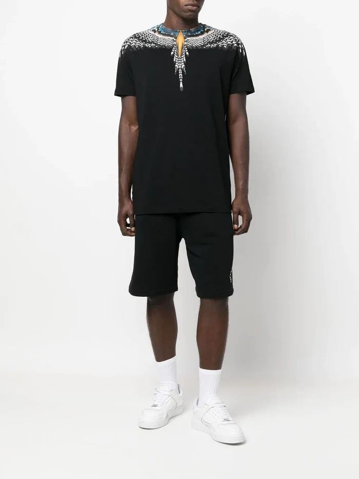 MARCELO BURLON Grizzly Wings Regular T-Shirt Black/Dark Grey - MAISONDEFASHION.COM