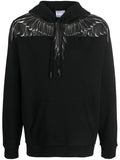 MARCELO BURLON Icon Wings Regular Hoodie Black/Black - MAISONDEFASHION.COM
