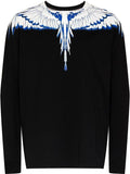 MARCELO BURLON Icon Wings Regular L/S T-Shirt Black/White - MAISONDEFASHION.COM