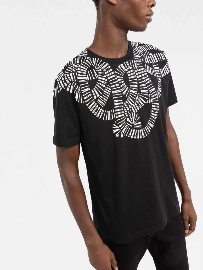 MARCELO BURLON Snake Wings Regular T-Shirt Black/White - MAISONDEFASHION.COM