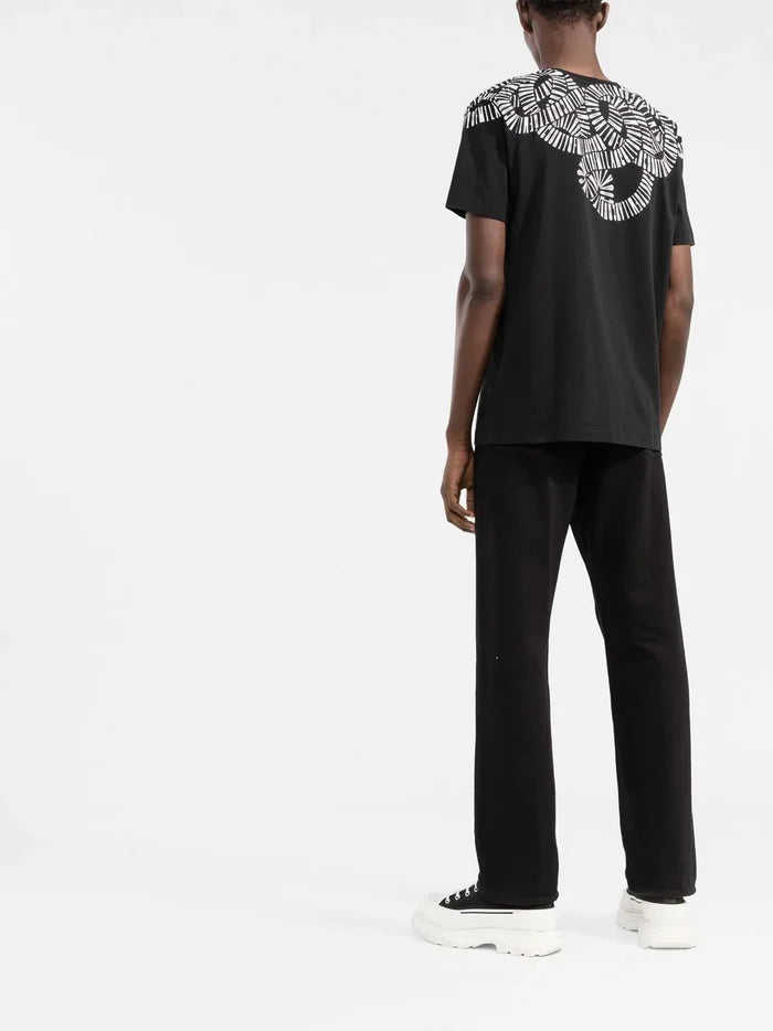MARCELO BURLON Snake Wings Regular T-Shirt Black/White - MAISONDEFASHION.COM