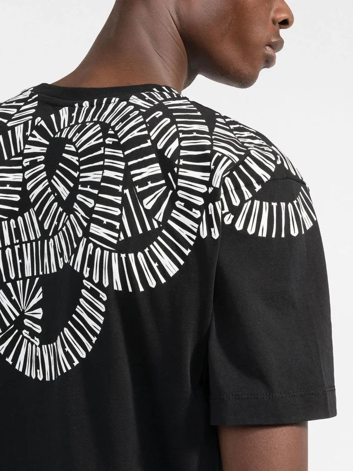 MARCELO BURLON Snake Wings Regular T-Shirt Black/White - MAISONDEFASHION.COM