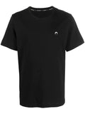 MARINE SERRE Logo-Embroidered Organic-Cotton T-shirt Black/White - MAISONDEFASHION.COM