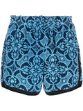 MARINE SERRE Oriental Towels Running Shorts Blue - MAISONDEFASHION.COM