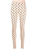 MARINE SERRE WOMEN Crescent Moon-print Leggings Light Beige - MAISONDEFASHION.COM