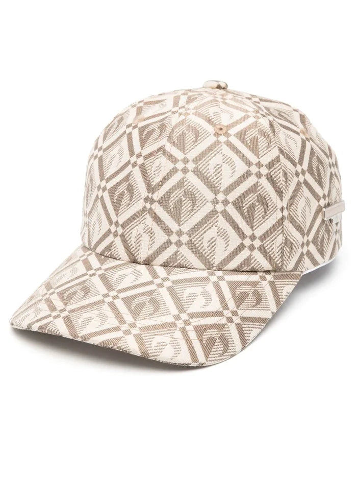 MARINE SERRE WOMEN Moon Diamant Jacquard Logo Cap Beige - MAISONDEFASHION.COM