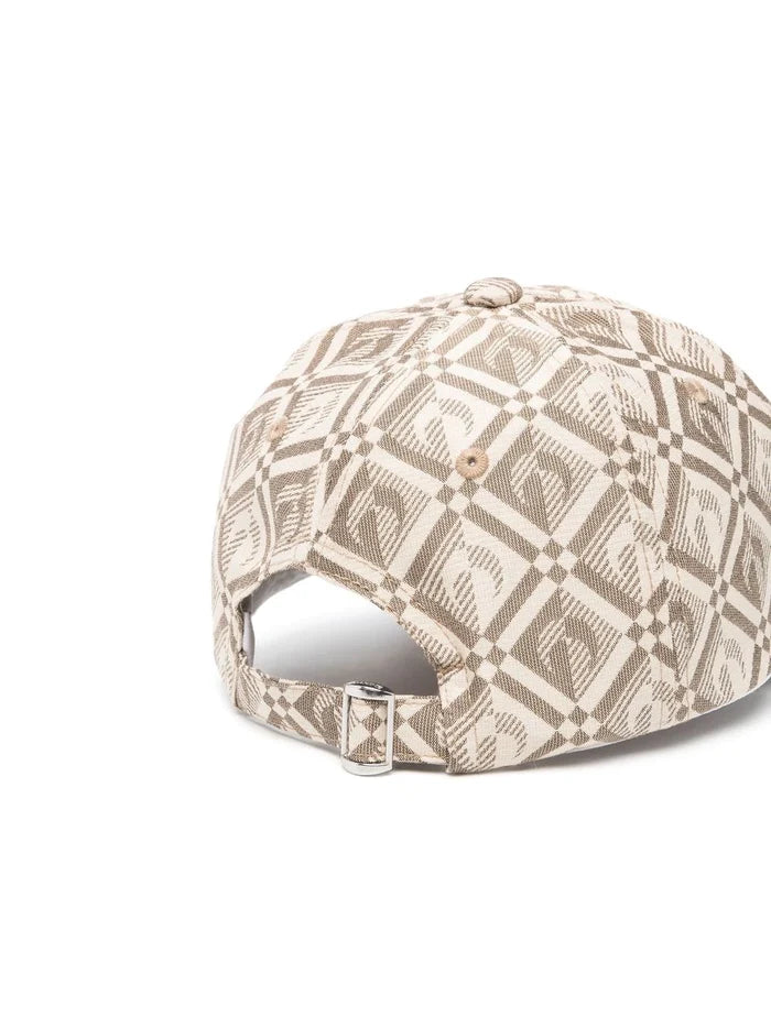 MARINE SERRE WOMEN Moon Diamant Jacquard Logo Cap Beige - MAISONDEFASHION.COM